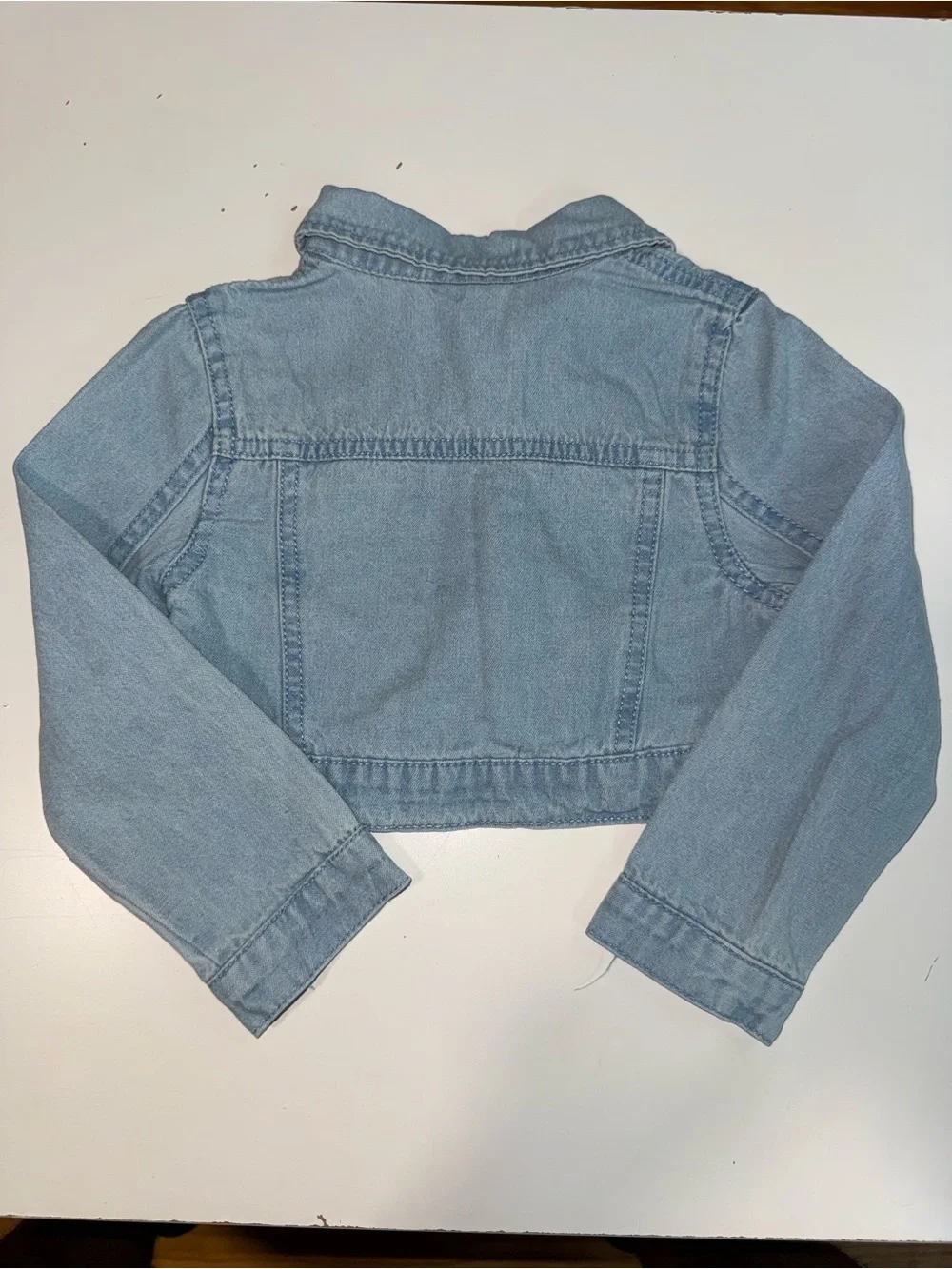 Little Lass Light Blue Denim Jacket with Rhinestone Heart
